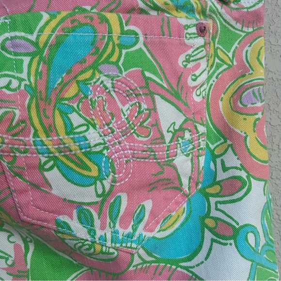NWT Lilly Pulitzer Worth Skinny Mini Zip Pants 0 Multi Chin Chin Print - Picture 9 of 11
